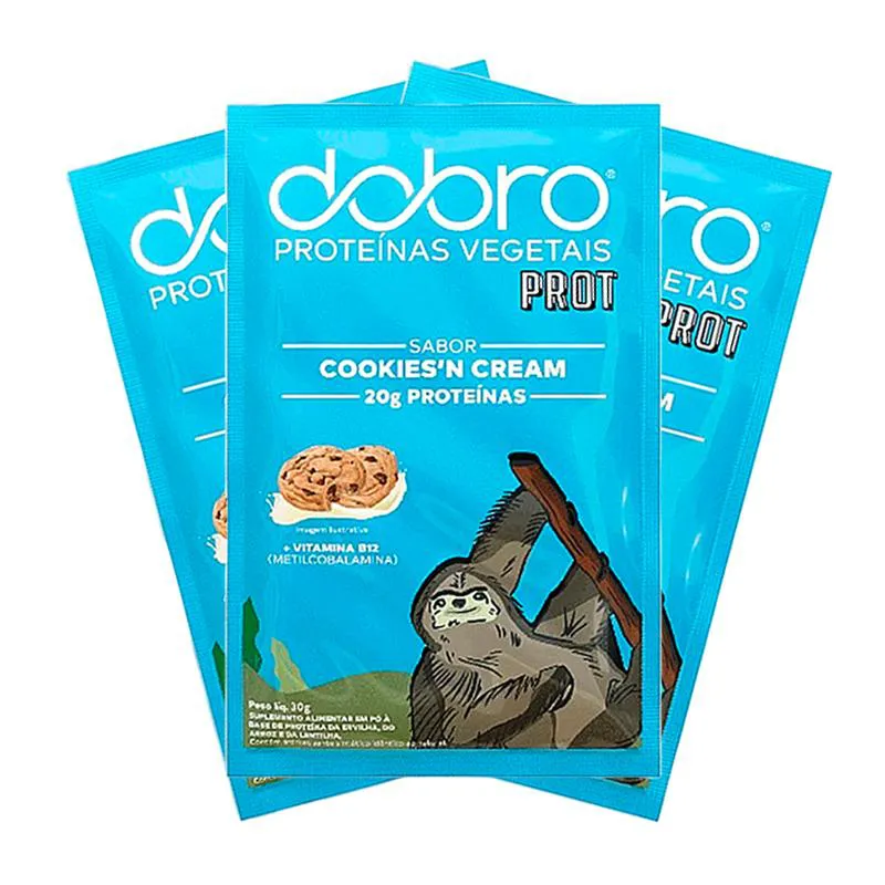 KIT 3X: PROTEíNA VEGANA COOKIES SACHê DOBRO 30G