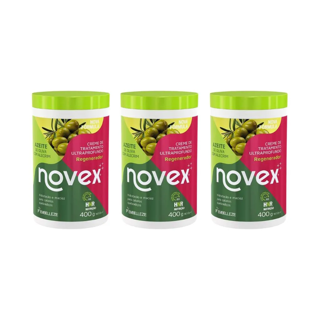 CREME DE TRATAMENTO NOVEX 400G AZEITE DE OLIVA/ALECRIM - 3UN