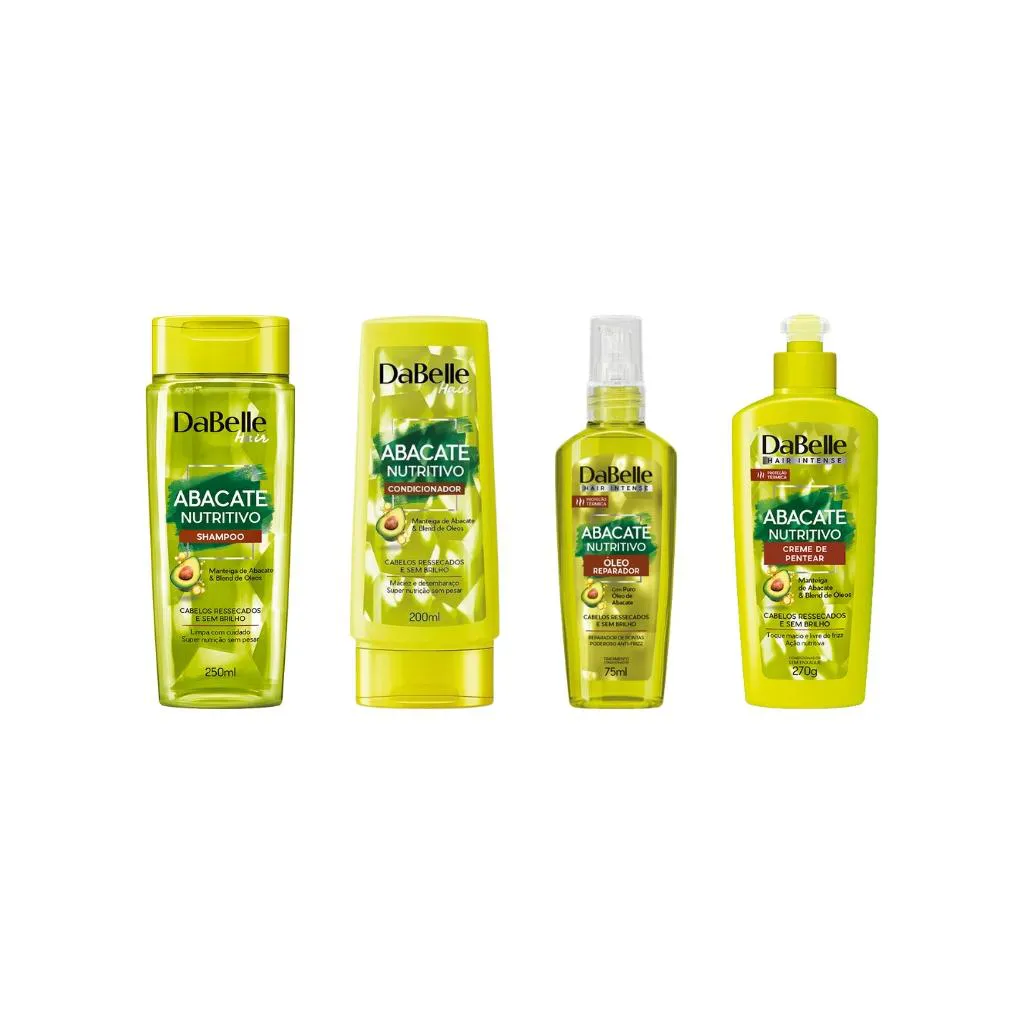 KIT DABELLE ABACATE NUTRITIVO SHAMPOO+COND+CR PENT+OLEO CAP
