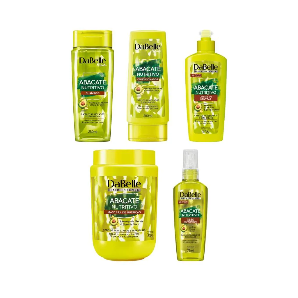 KIT DABELLE ABACATE NUTR SHAMPOO+COND+CR PENT+MASC+OLEO CAP