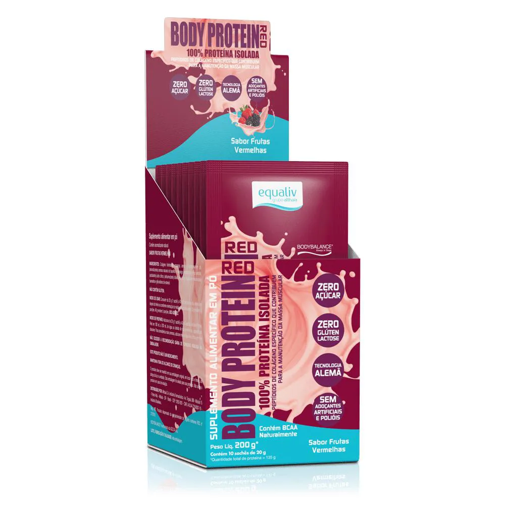 EQUALIV BODY PROTEIN - SACHê SABOR RED COM 10 X 20G