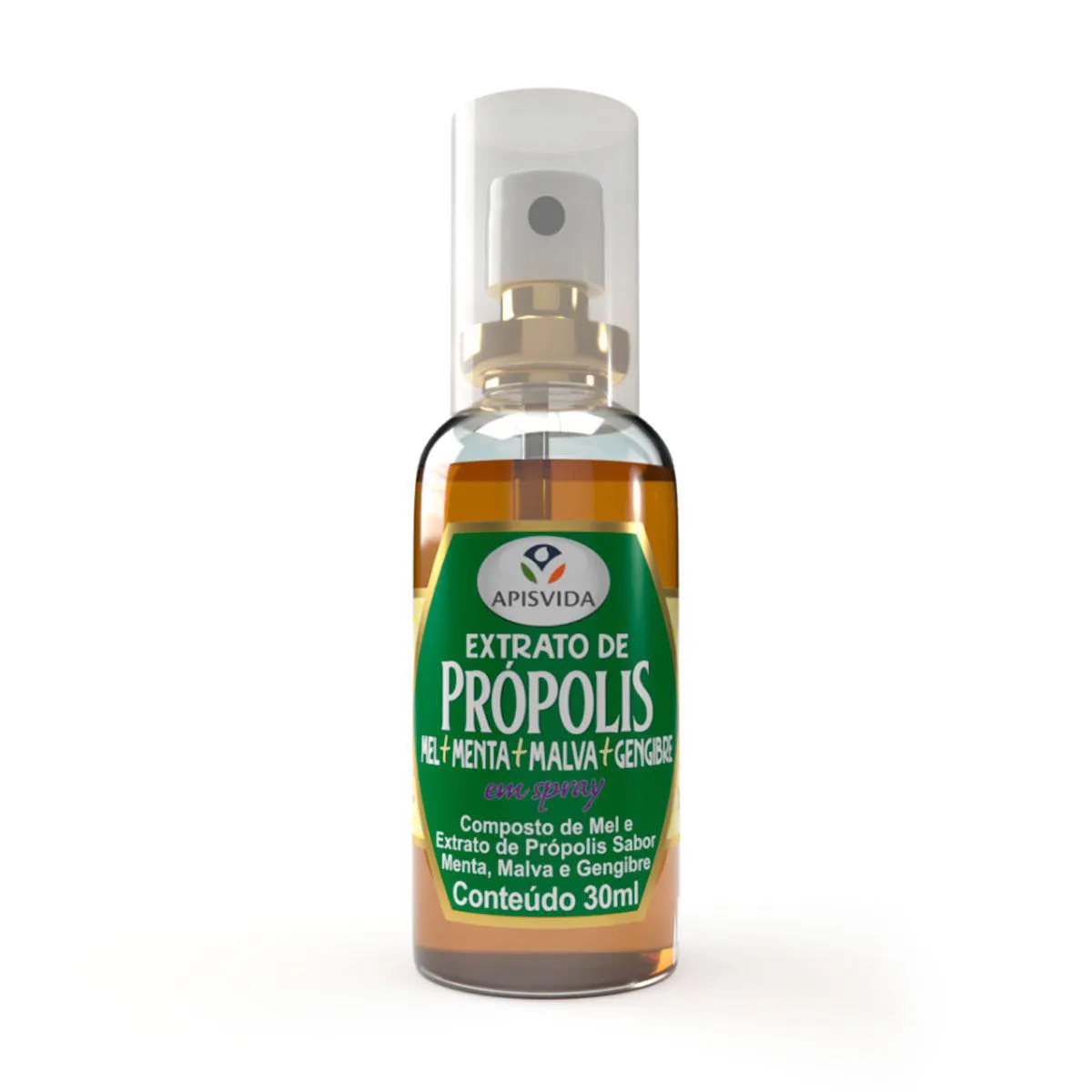 Spray para Garganta Extrato de Própolis Apis Vida Sabor Gengibre 30ml