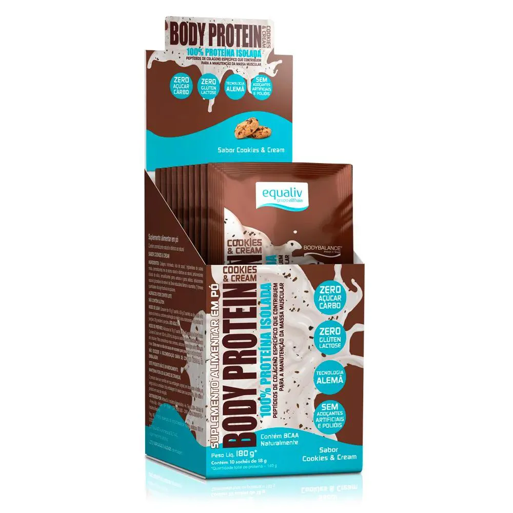 EQUALIV BODY PROTEIN - SACHê SABOR COOKIES N CREAM COM 10 X 18G