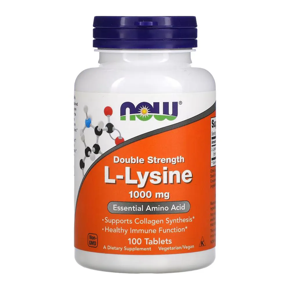L LISINA DUPLA FORçA 1000MG NOW FOODS 100TAB