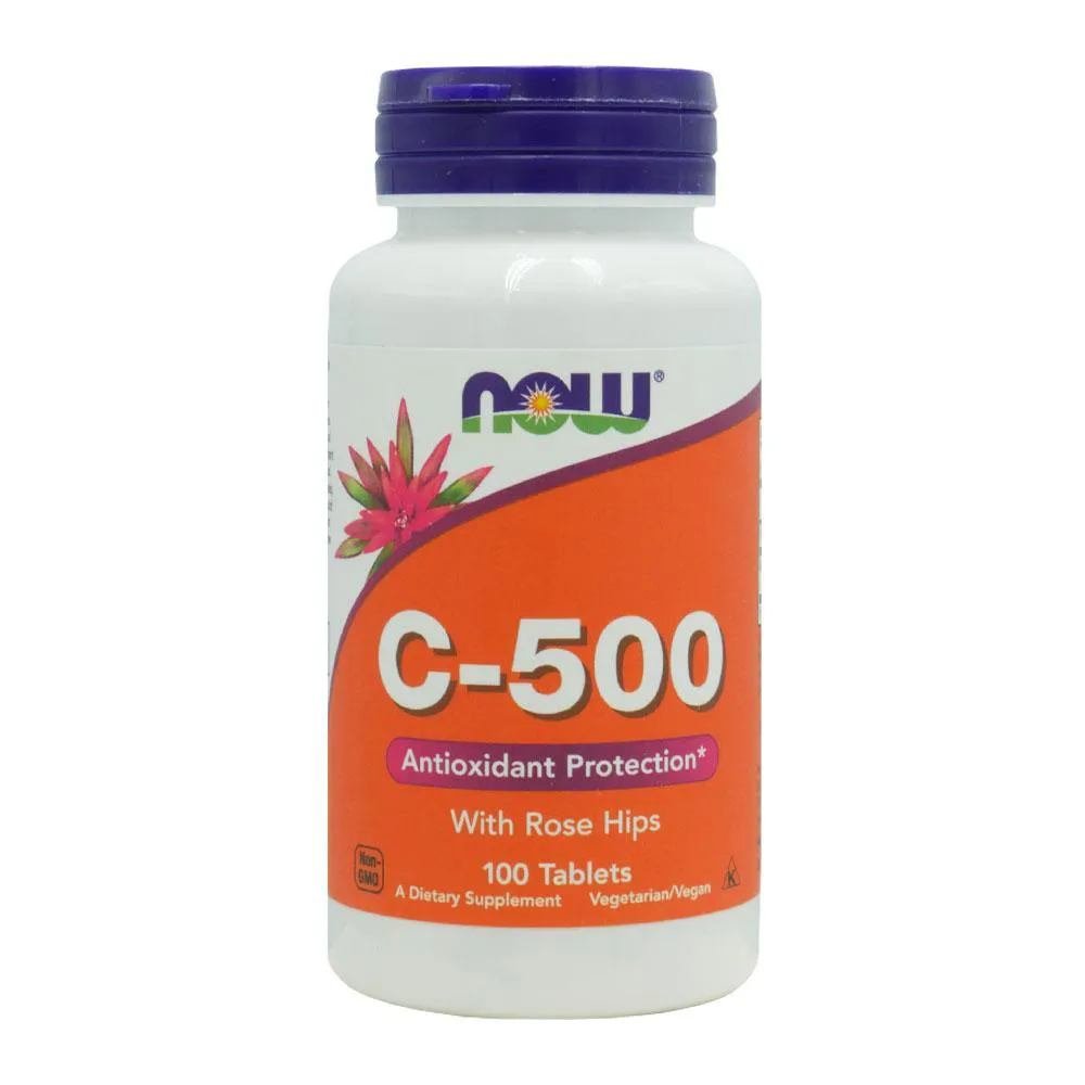 VITAMINA C 500MG COM ROSA MOSQUETA NOW FOODS 100TAB