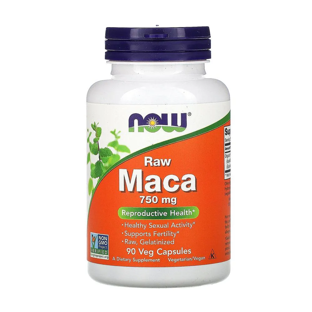 NOW FOODS RAW MACA PERUANA 750MG 90 VEG CAPS / NO BRASIL