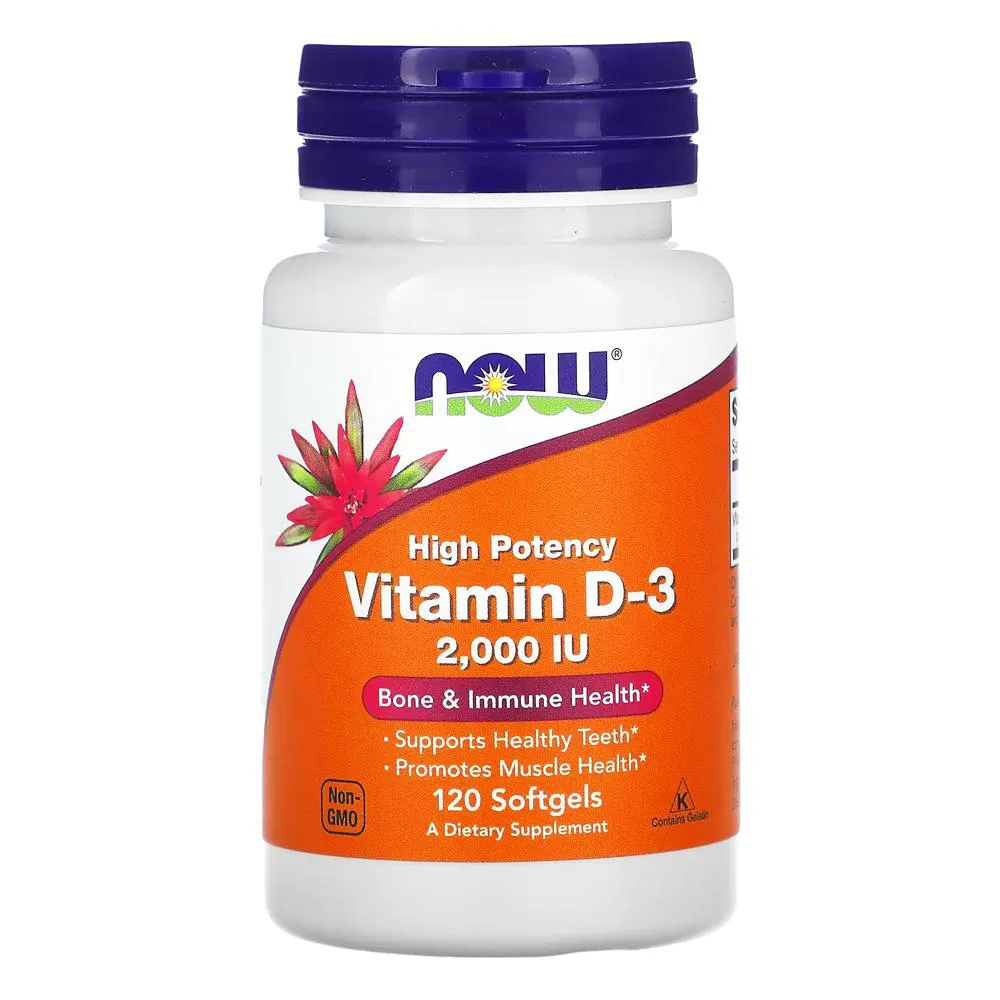 VITAMINA D3 2000 IU ALTA POTêNCIA NOW FOODS 120SOFTGLS