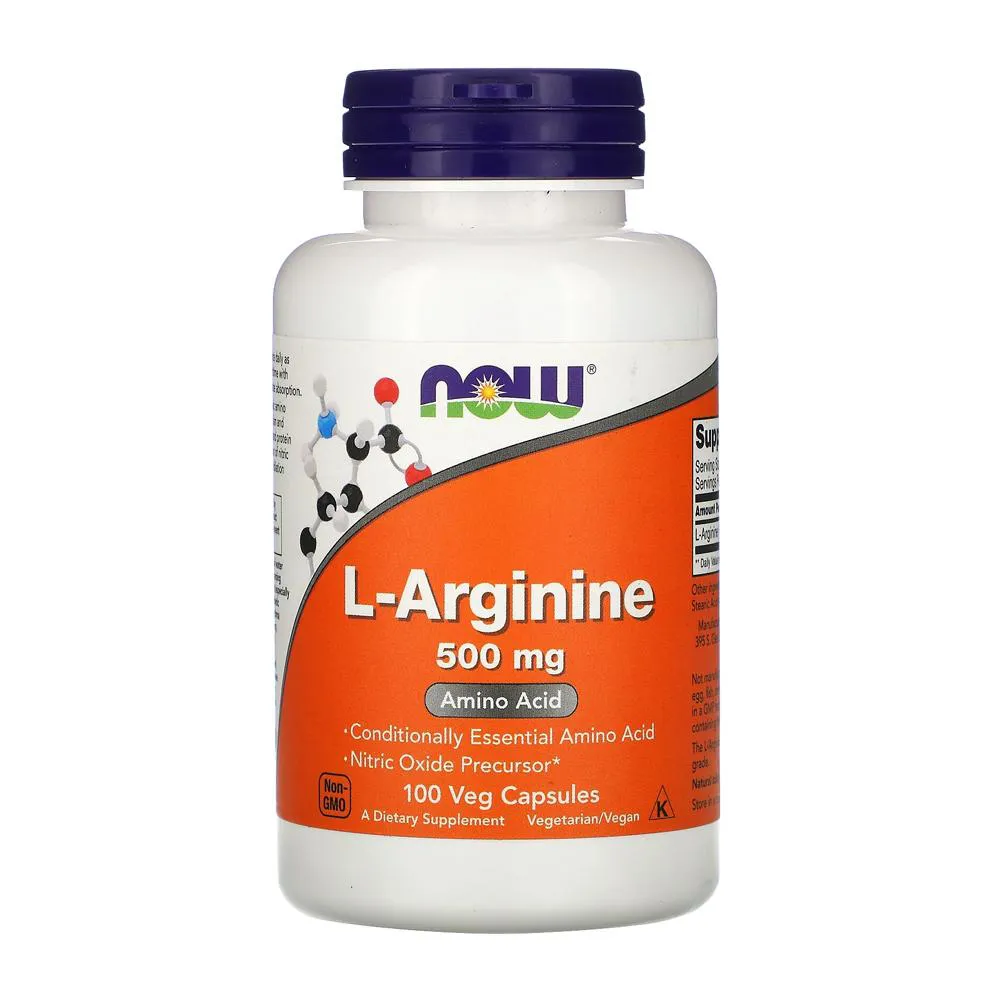 NOW FOODS L-ARGININA 500MG 100 CAPS VEG NO BRASIL
