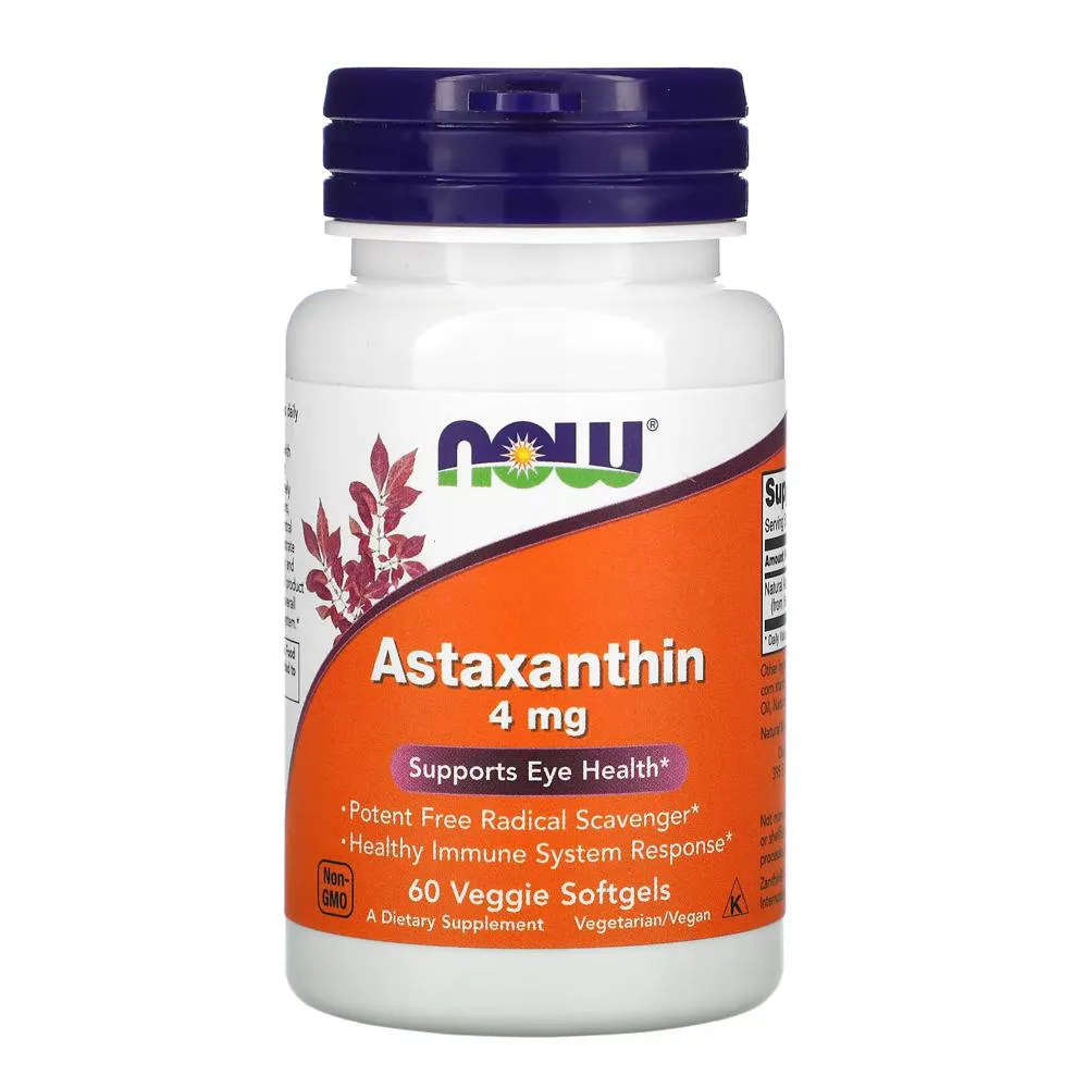 ASTAXANTINA 4MG NOW FOODS 60VEGS SOFTGEL