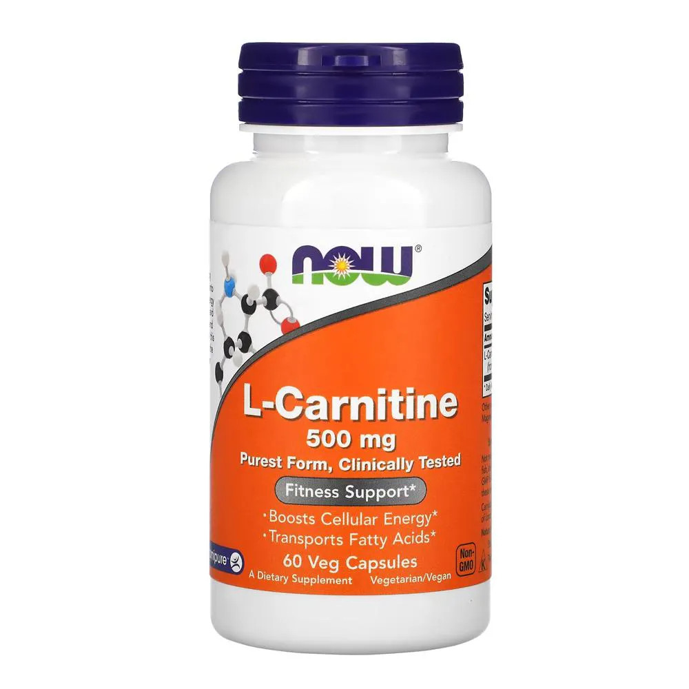 L CARNITINA NOW FOODS 500MG 60VEG CAPSULAS