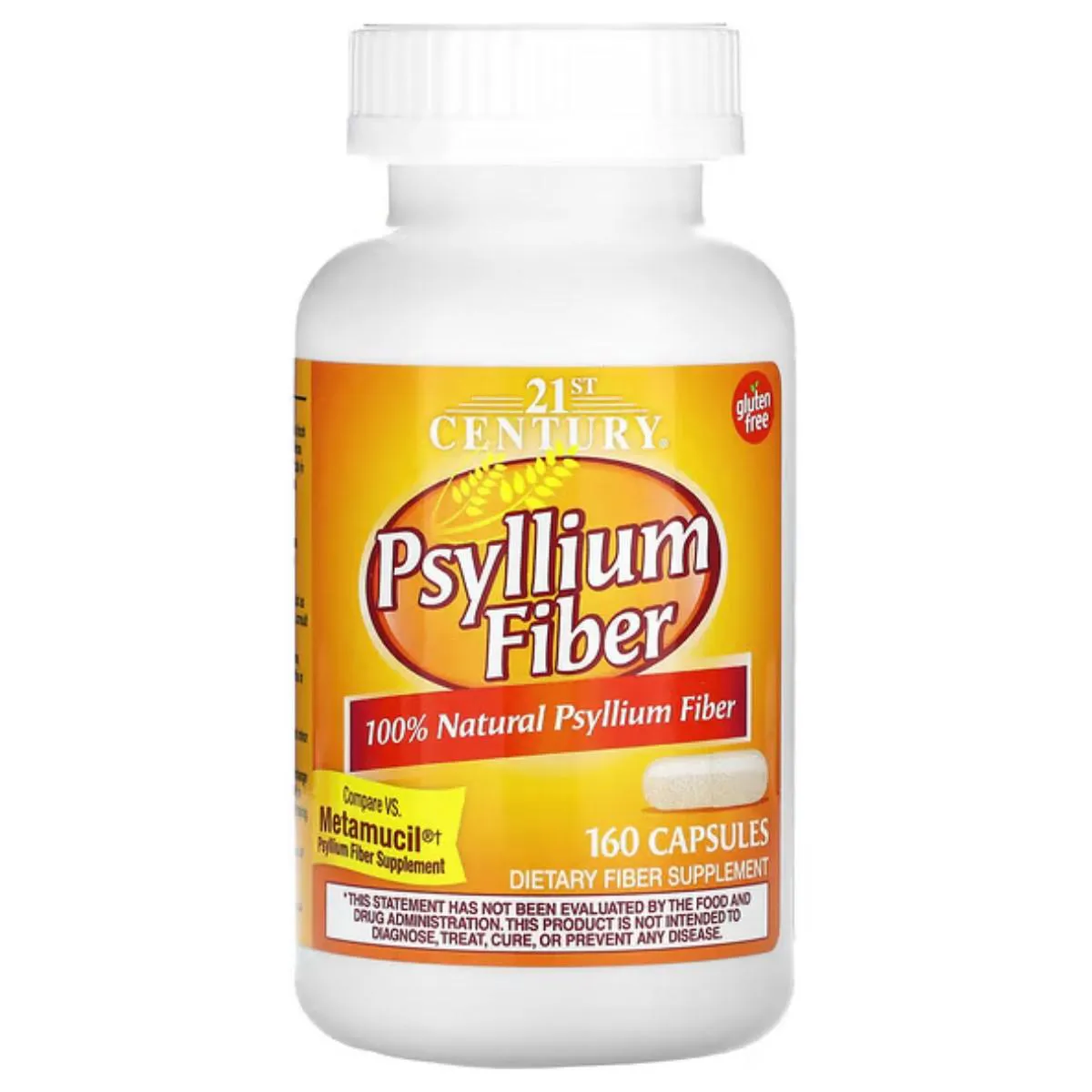 FIBRA DE PSYLLIUM, 160 CáPSULAS - 21 CENTURY