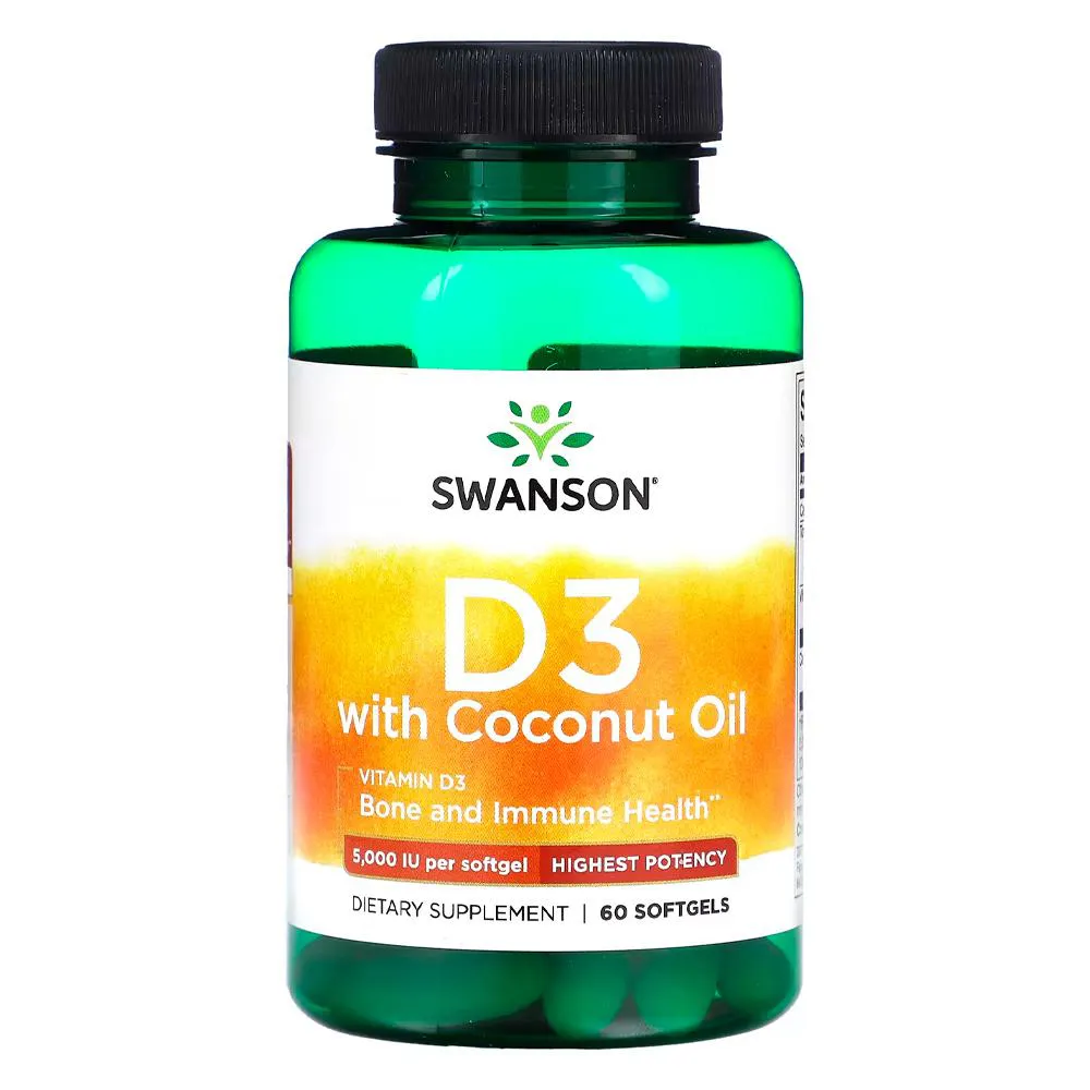 VITAMINA D3 COM ÓLEO COCO SWANSON 60 SOFTGELS IMPORTADO