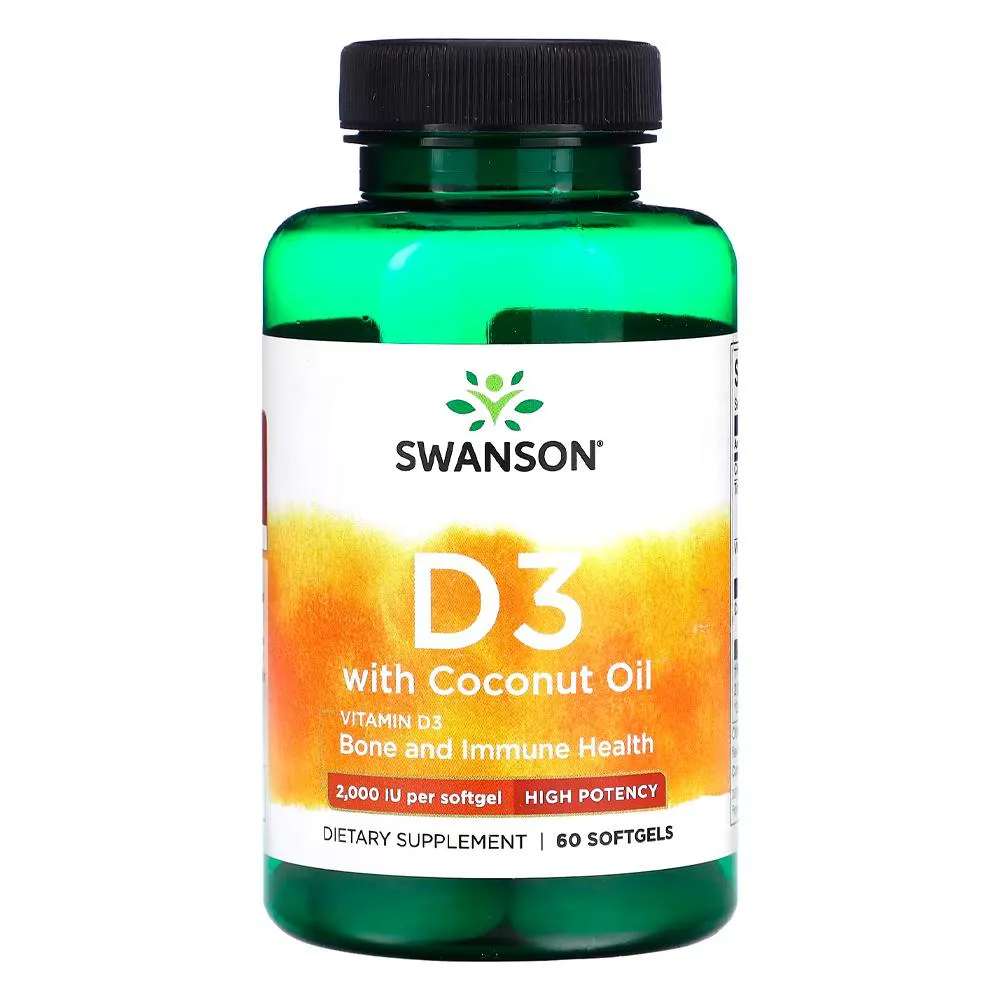 VITAMINA D3 COM ÓLEO COCO SWANSON 60 SOFTGELS IMPORTADO