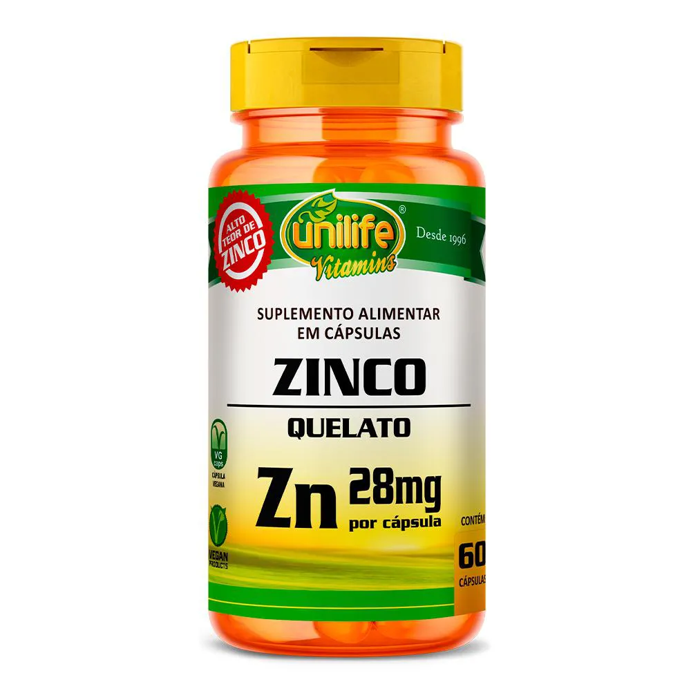 ZINCO QUELATO ZN UNILIFE 60 CáPSULAS