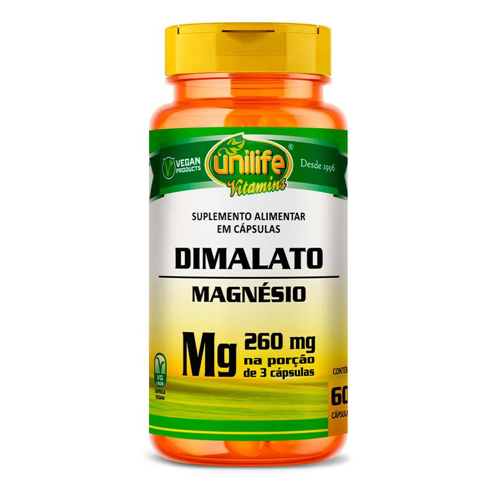 MAGNéSIO DIMALATO UNILIFE 60 CáPSULAS