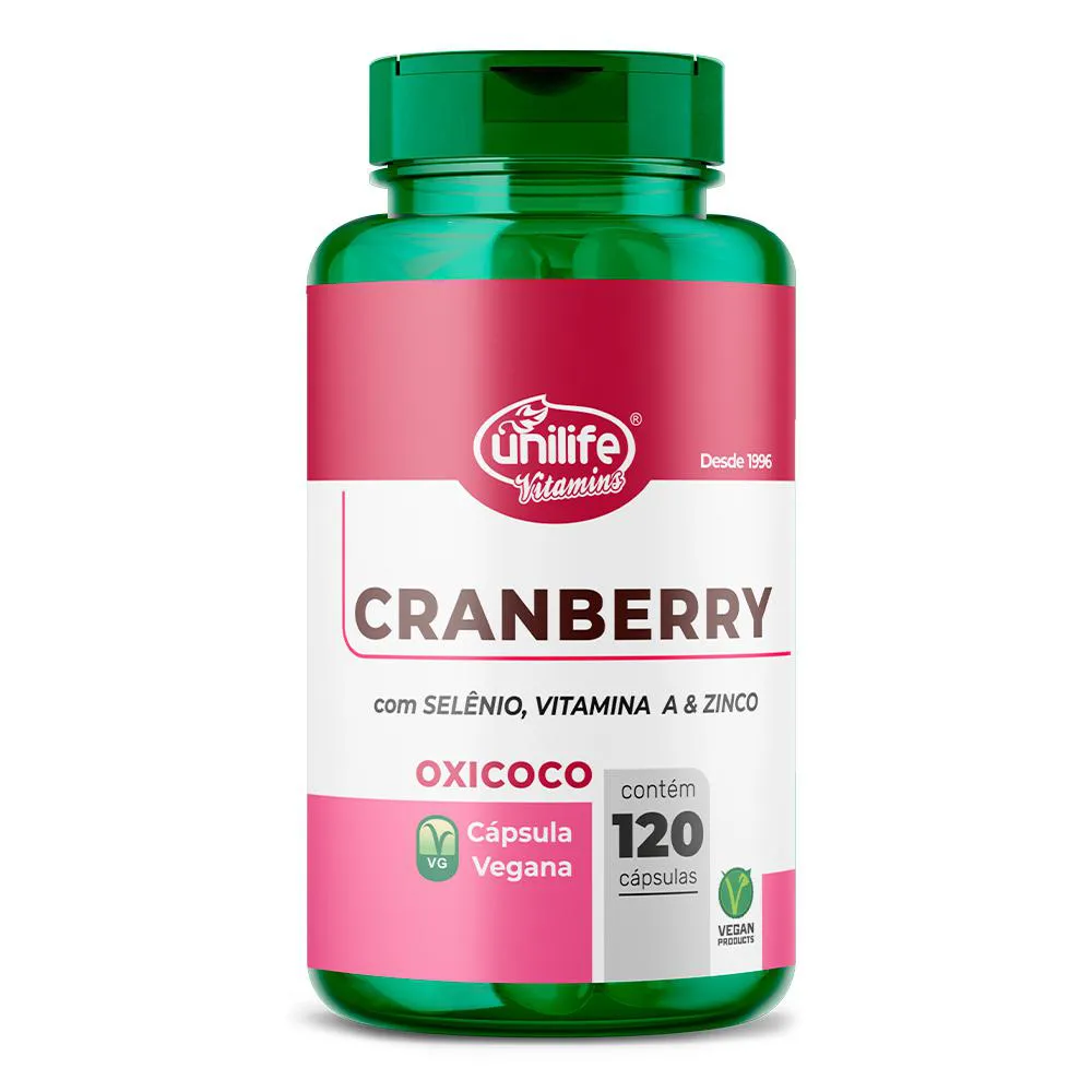 CRANBERRY UNILIFE SELêNIO, VITAMINA A E ZINCO 120 CáPS