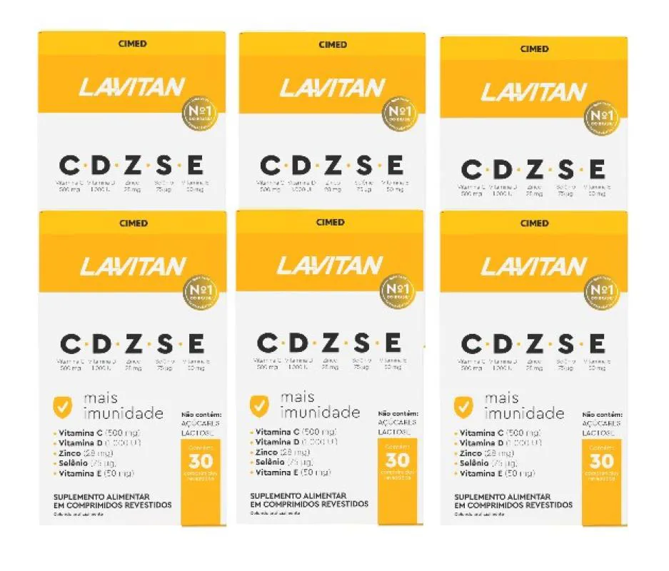 KIT 6X LAVITAN IMUNIDADE VITAMINAS CDZSE COM 30 COMP - CIMED