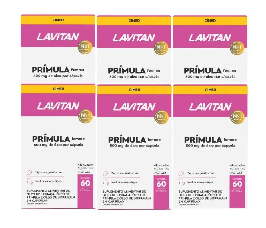 KIT 6X LAVITAN PRíMULA FEMME C/60 CáPSULAS - CIMED
