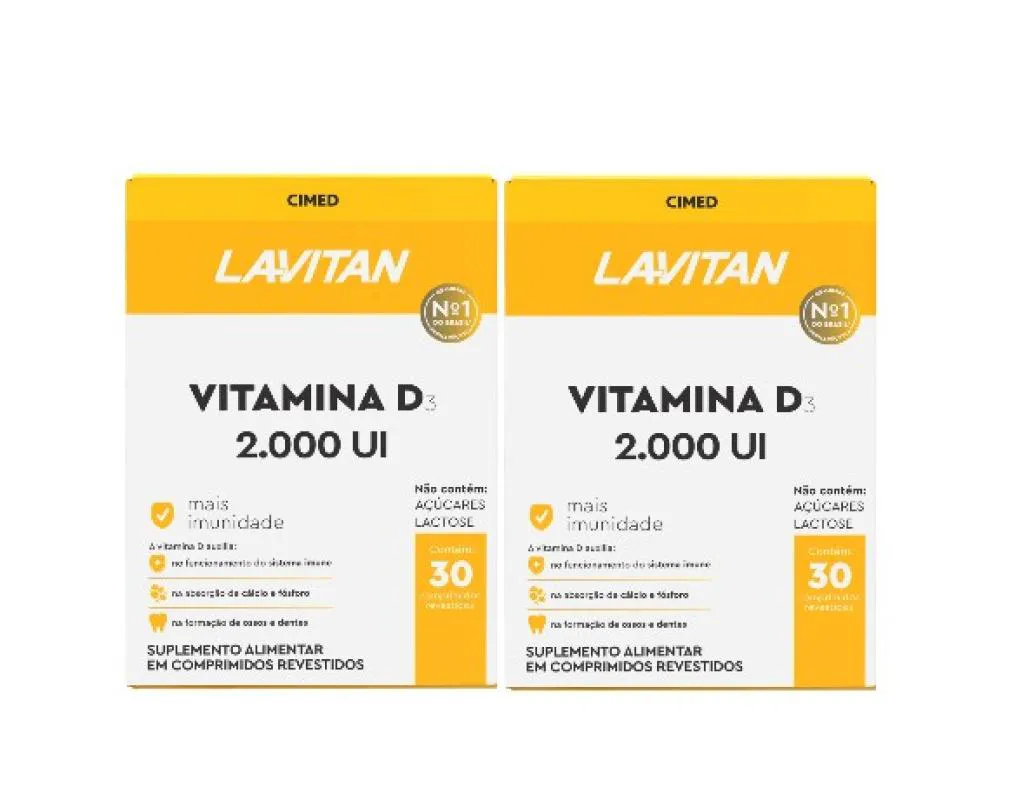 KIT 2X LAVITAN VITAMINA D 2.000UI C/30 COMPRIMIDOS - CIMED