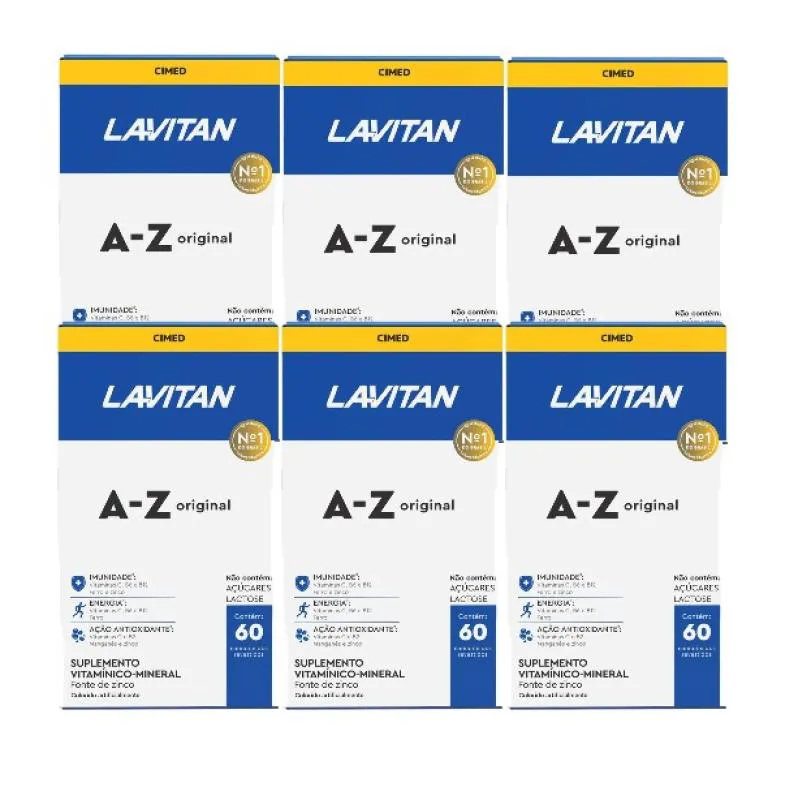 KIT 6X LAVITAN A-Z ORIGINAL 60 COMPRIMIDOS - CIMED