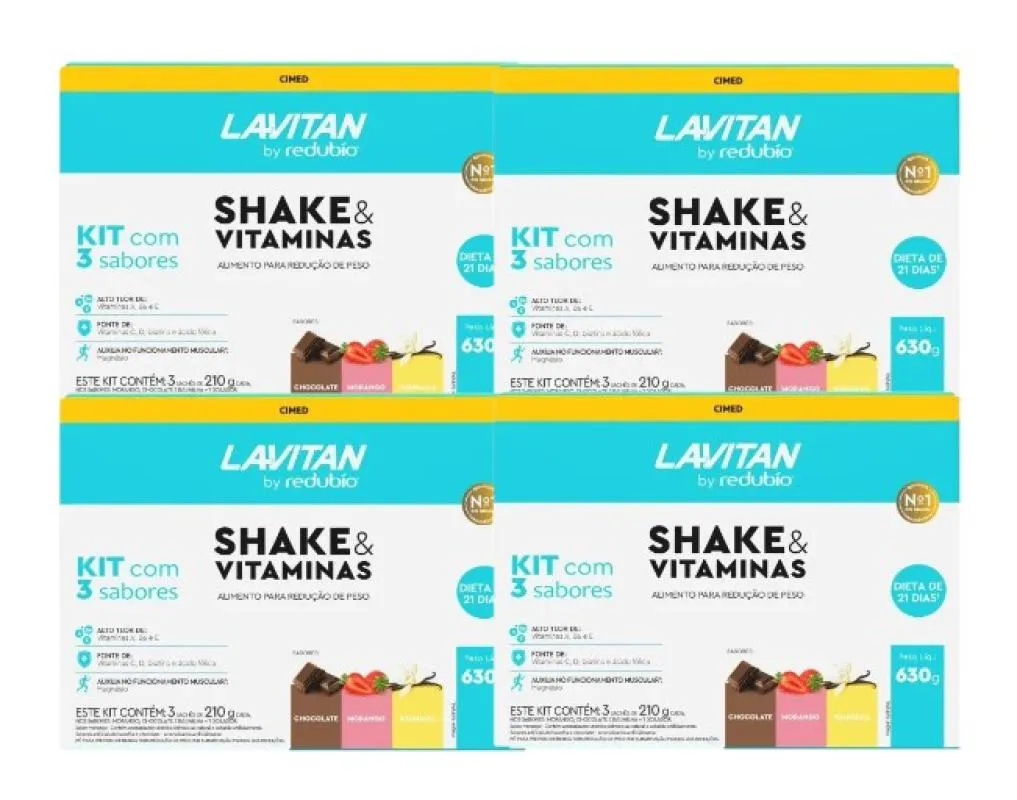 KIT 4X CAIXAS REDUBíO SHAKE KIT 3 SABORES - CIMED