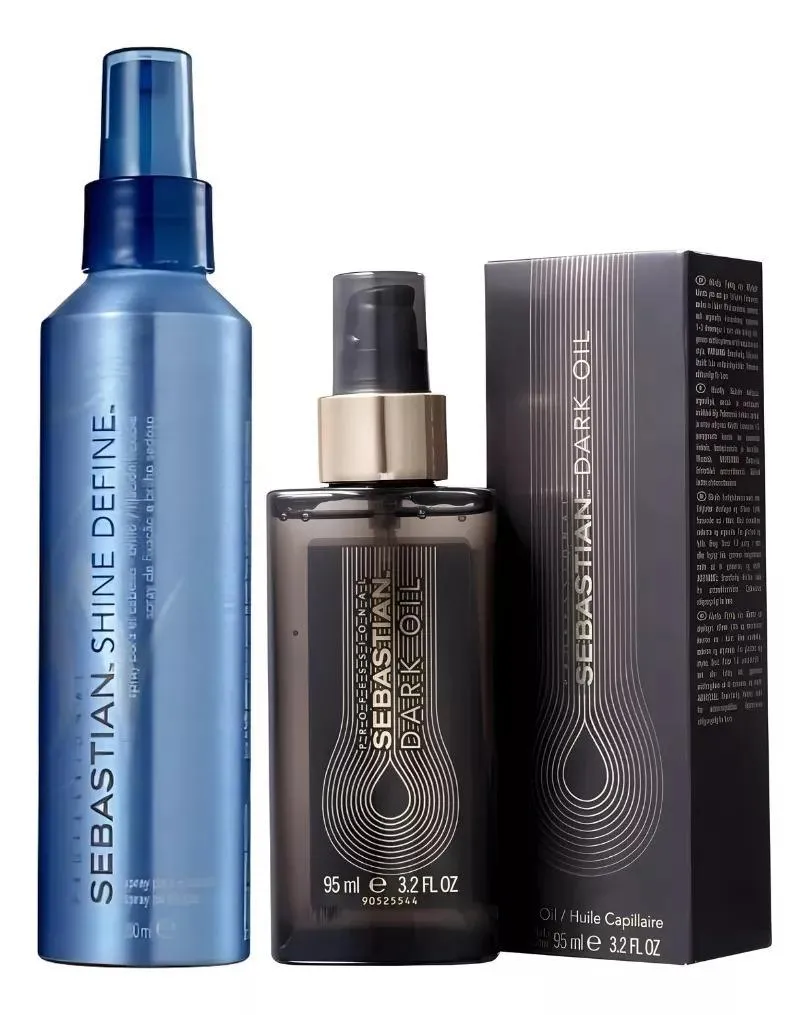 KIT SEBASTIAN SPRAY DE BRILHO SHINE DEFINE 200ML + ÓLEO DARK OIL 95ML