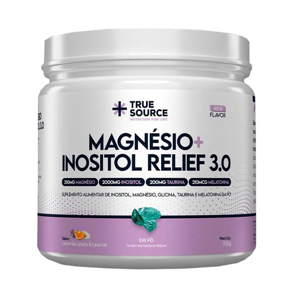 MAGNéSIO + INOSITOL RELIEF 3.0 CAMOMILA E LAVANDA TRUE SOURCE 350G U Unica