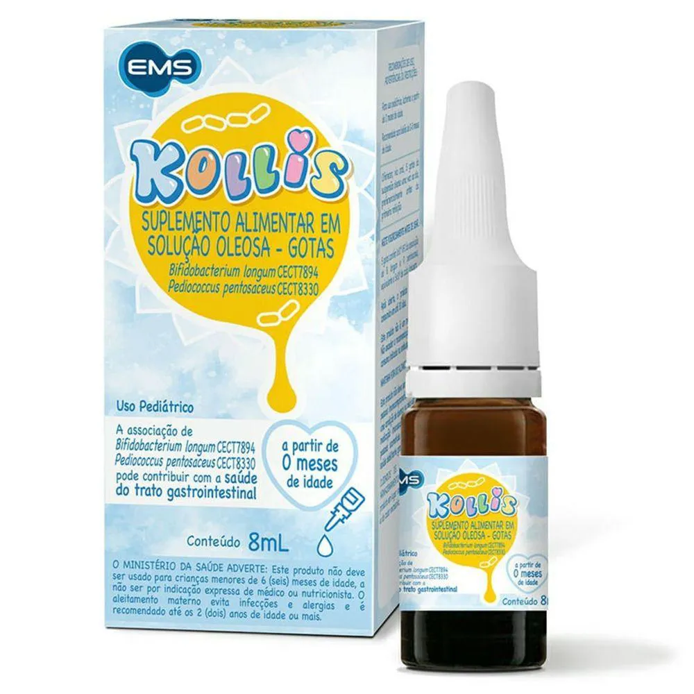 KOLLIS GOTAS 8ML SUPLEMENTO PARA CóLICAS BEBê - EMS