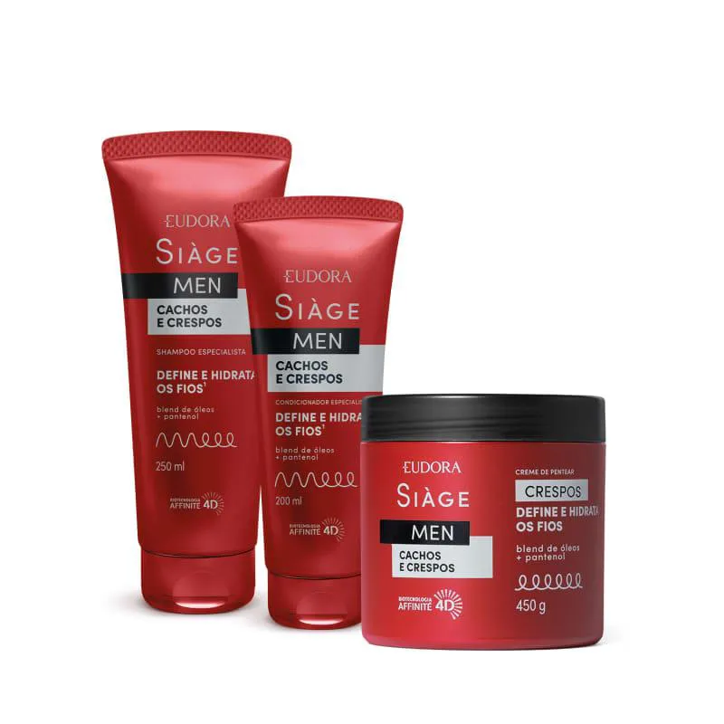 EUDORA KIT SIAGE MEN SHAMPOO + CONDICIONADOR + CREME PENTEAR