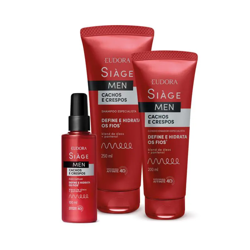 EUDORA KIT SIAGE MEN SHAMPOO + CONDICIONADOR + OLEO CAPILAR