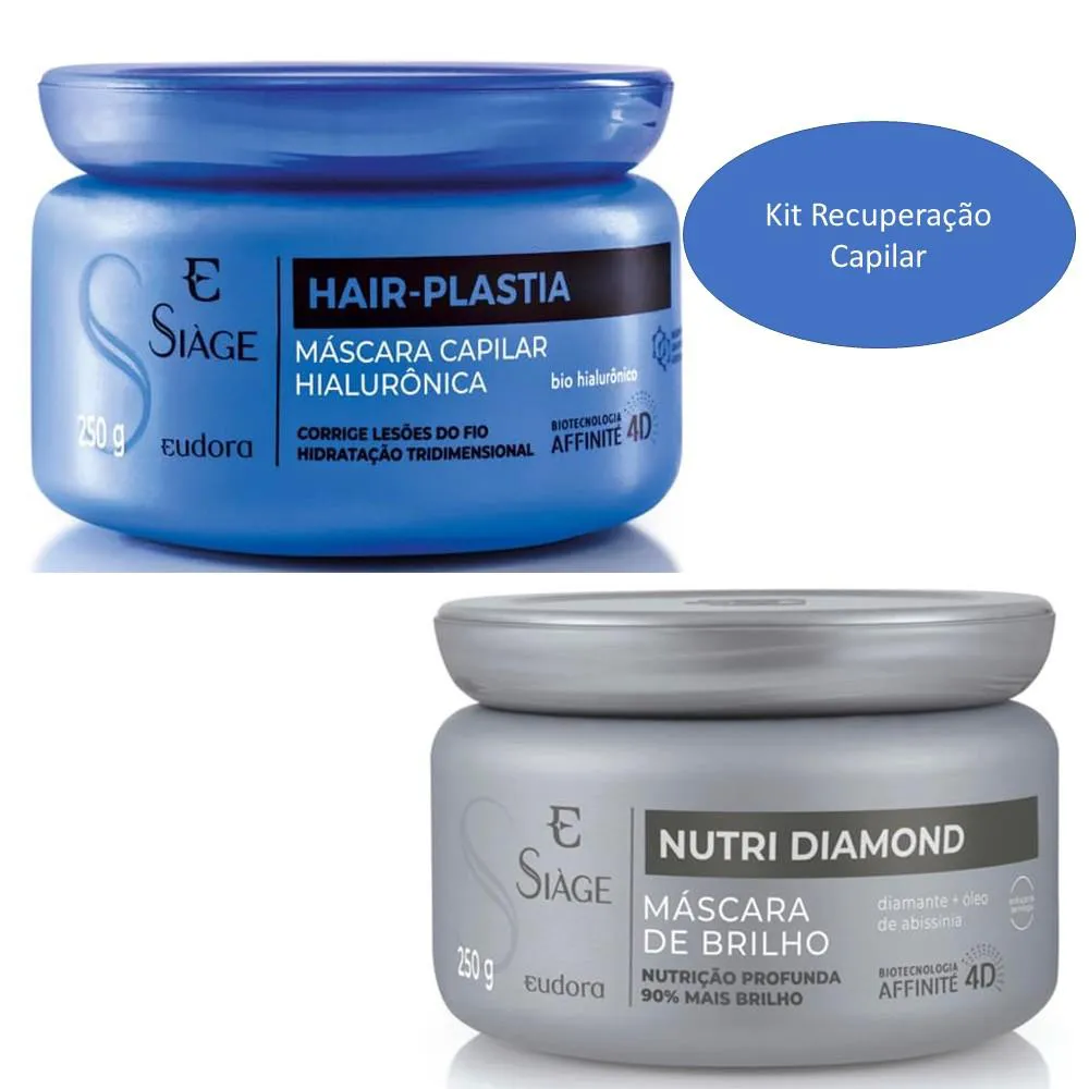 KIT CRONOGRAMA CAPILAR: MASCARA HAIR-PLASTIA + NUTRI DIAMOND