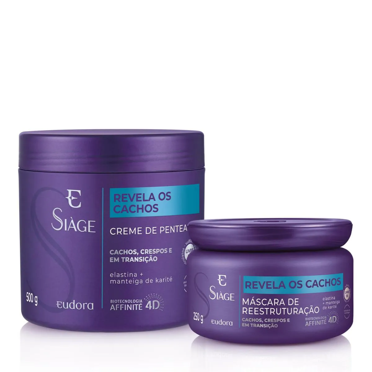 EUDORA KIT SIàGE REVELA OS CACHOS: CREME PARA PENTEAR 500G + MáSCARA CAPILAR 250G