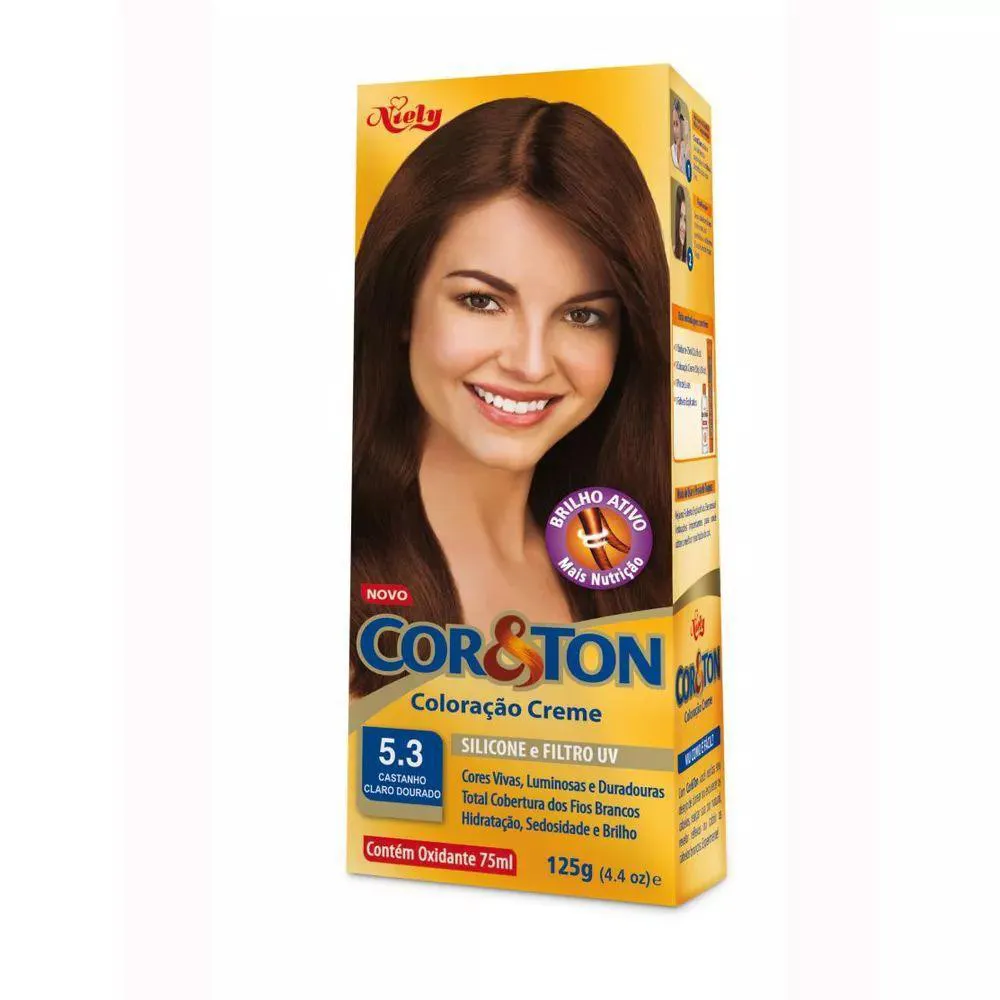 TINTURA COR TON 5.3 CASTANHO CLARO DOURADO