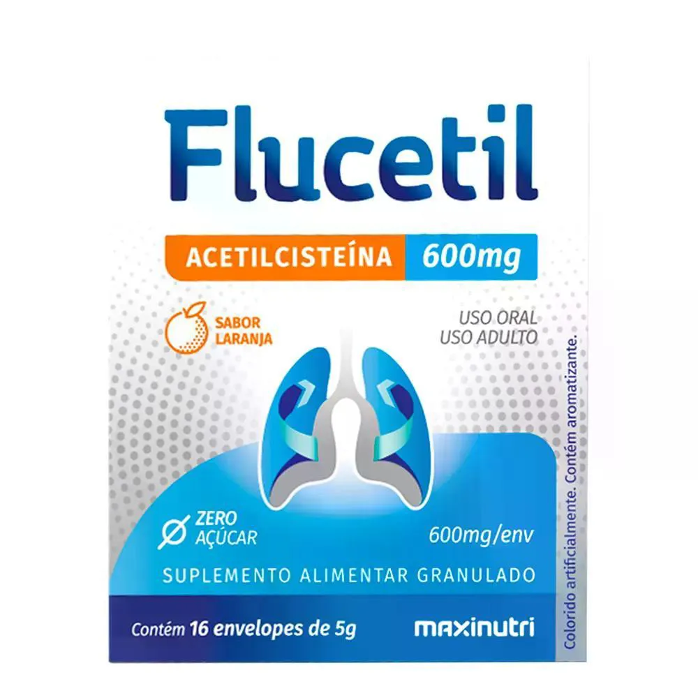 FLUCETIL ACETILCISTEINA 600MG ZERO ACUCAR 16CAPS