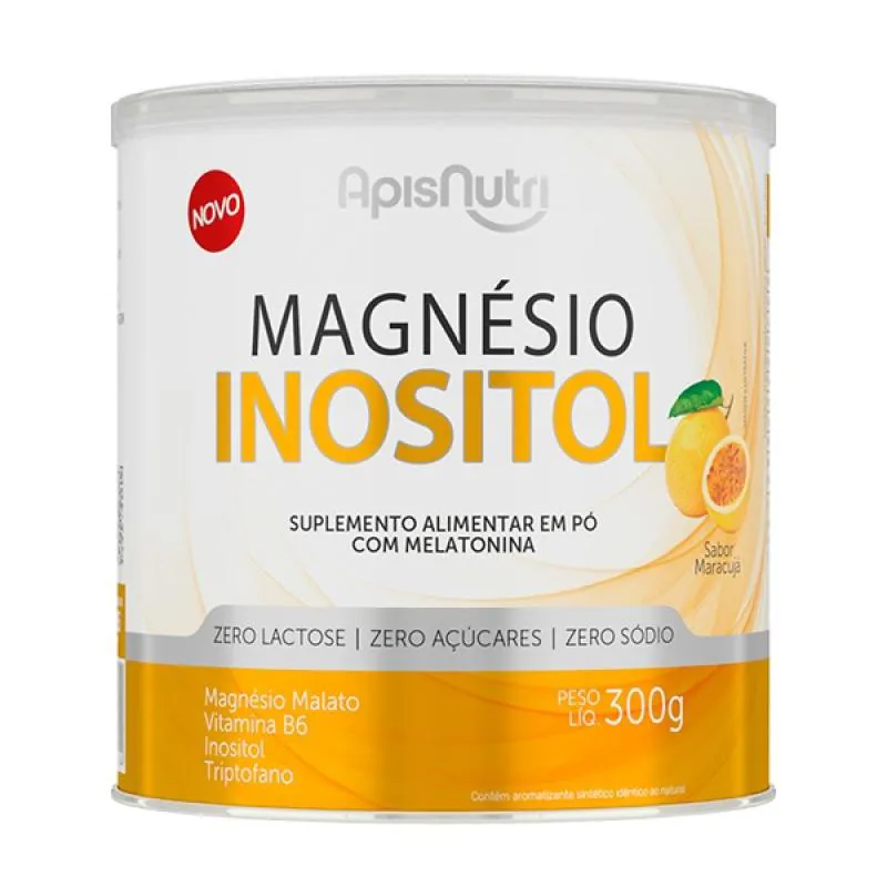 MAGNéSIO INOSITOL 300G SABOR MARACUJá APISNUTRI