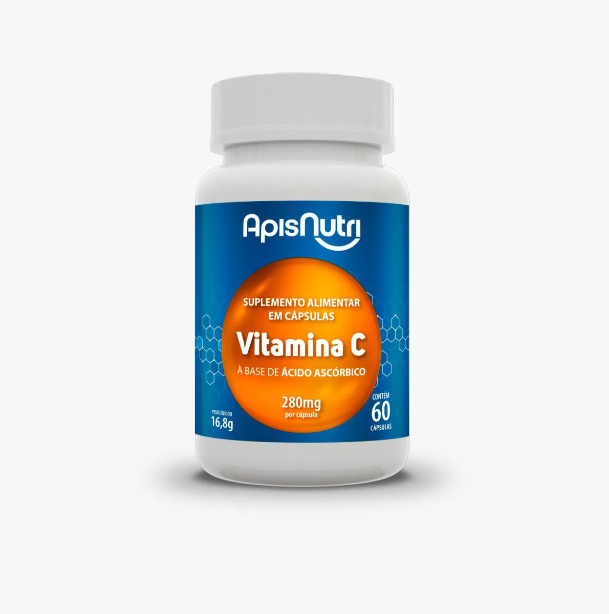 VITAMINA C 60 CáPSULAS APISNUTRI ACIDO ASCóRBICO 280MG/CAP.
