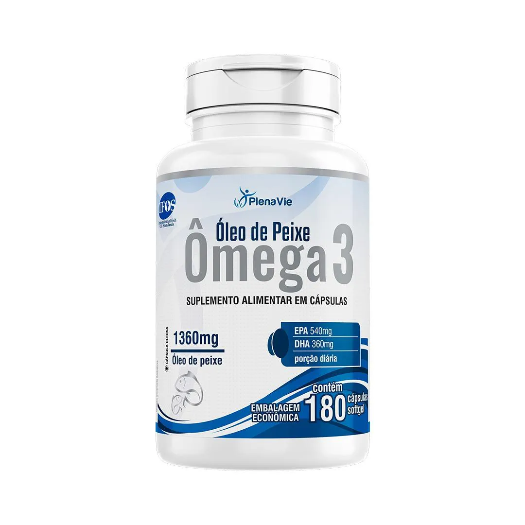OMEGA 3 DHA EPA 1360MG 180 CáPS ECONôMICO SELO IFOS PLENAVIE