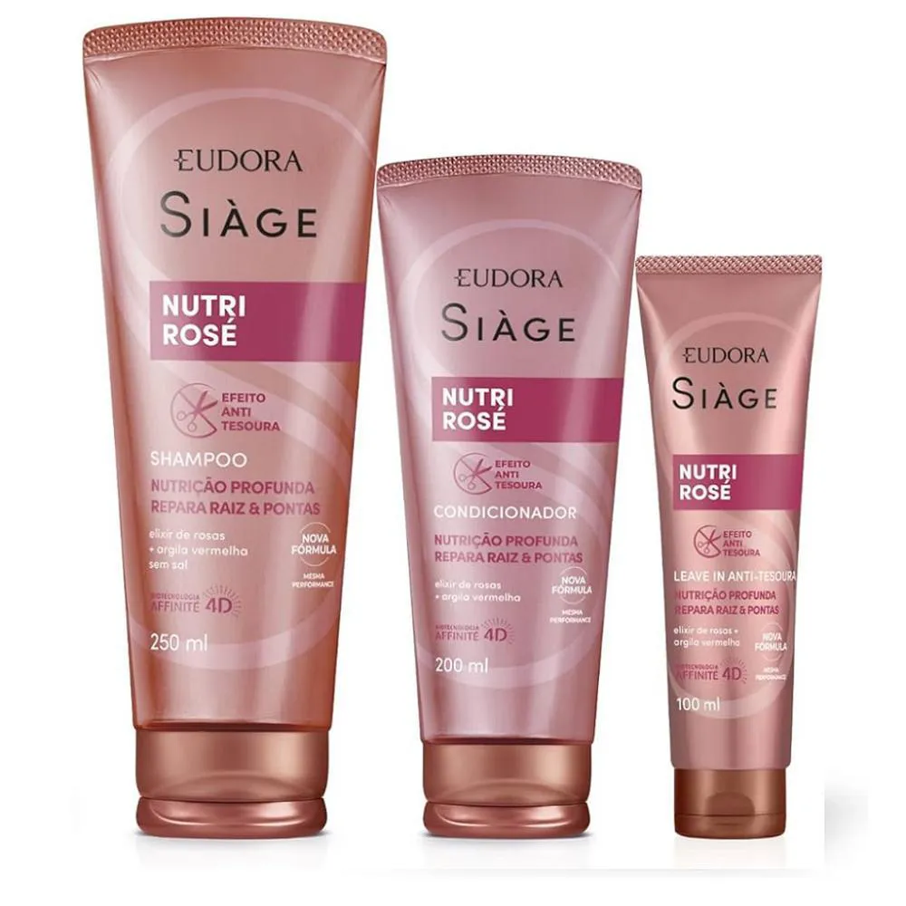 KIT EUDORA SIAGE NUTRI ROSE SHAMPOO + COND 125ML + LEVEIN 30ML