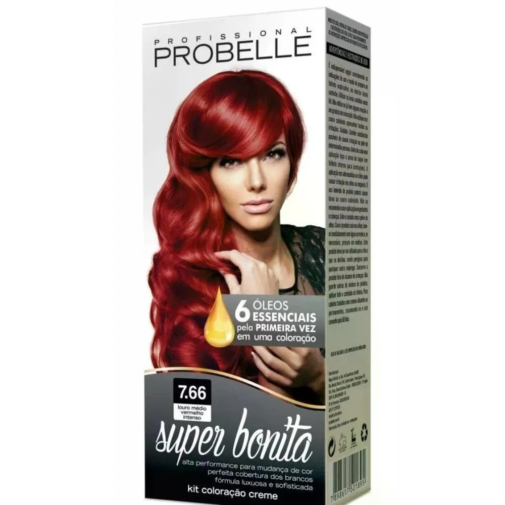 TINTURA PROBELLE BURGUESINHA 7.66 LOURO MEDIO VERMELHO