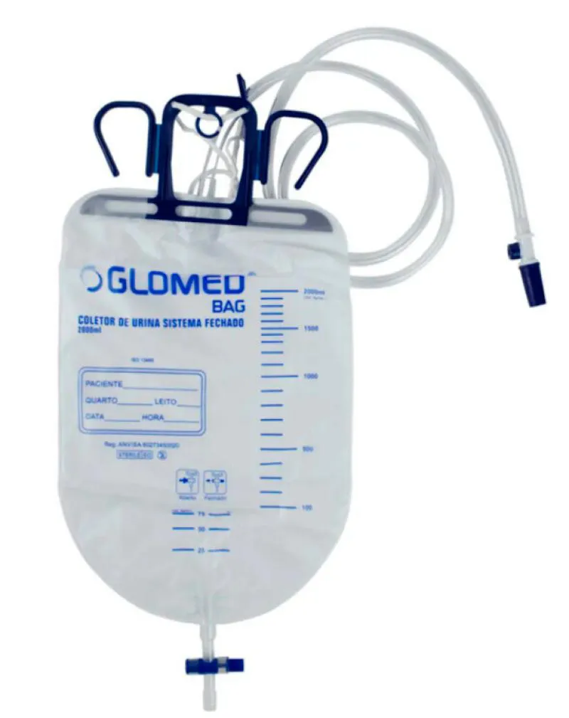 BOLSA COLETORA DE URINA SISTEMA FECHADO COM FILTRO E PONTO DE COLETA - GLOMED
