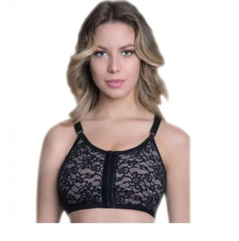 SUTIã PóS CIRúRGICO BEGE COM RENDA PRETO 70153 - NEW FORM  G