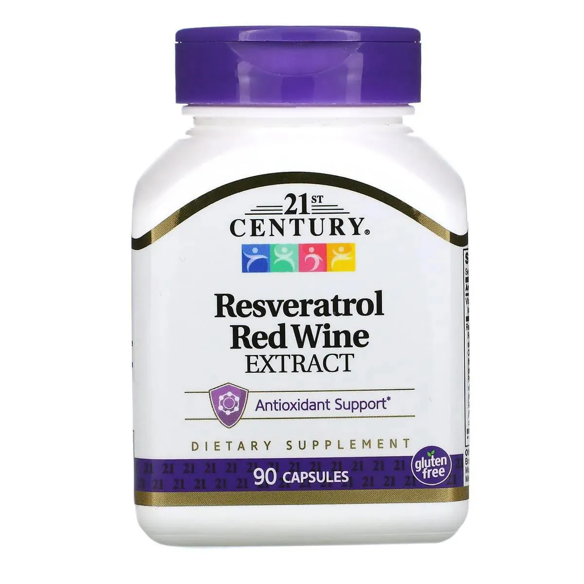RESVERATROL EXTRATO DE VINHO TINTO 90 CAPSULAS - 21ST CENTURY