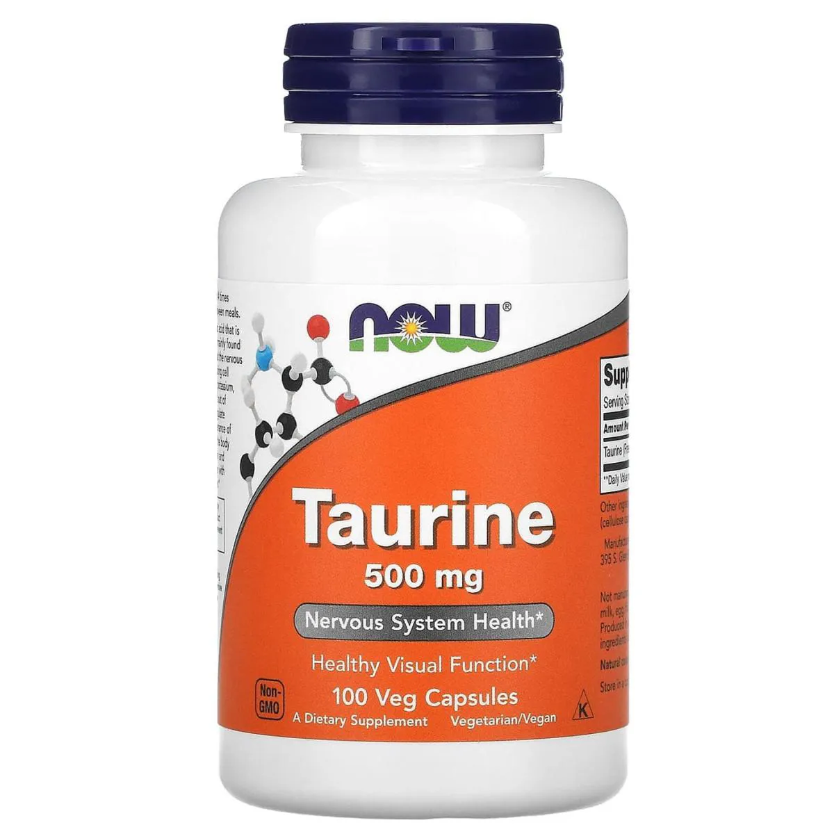 TAURINA 500MG 100 CAPSULAS VEGANAS - NOW FOODS