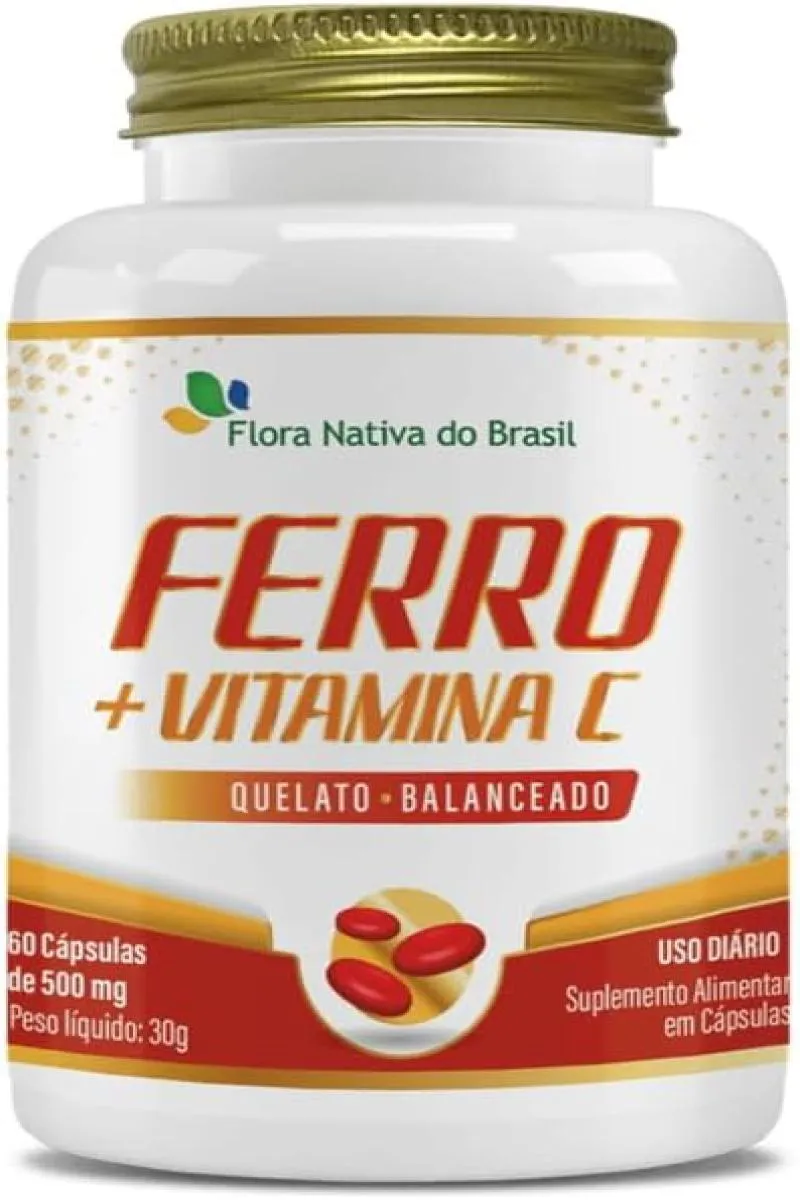 FERRO QUELATO + VITAMINA C 60 CAPS FLORA NATIVA