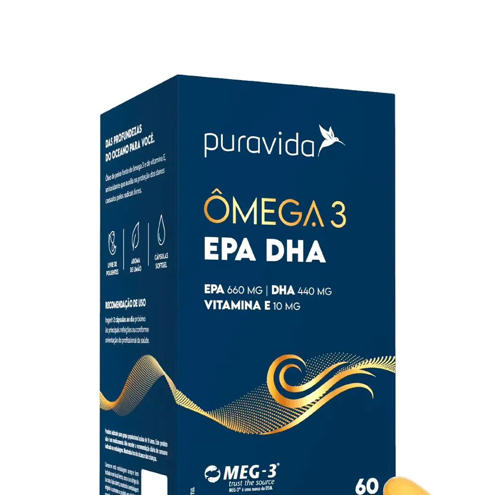 ÔMEGA 3 EPA DHA (60 CáPSULAS) PURAVIDA