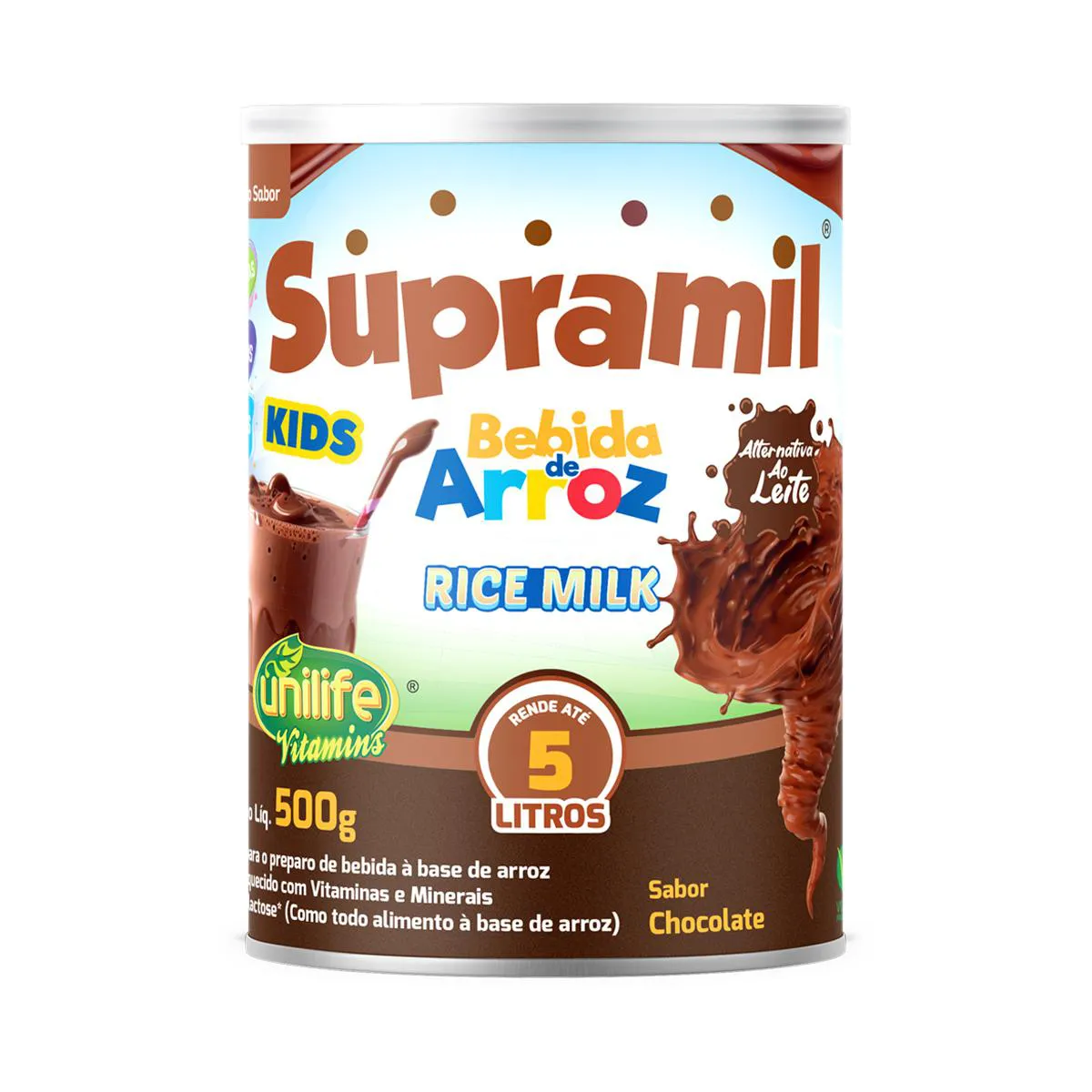 SUPRAMIL BEBIDA DE ARROZ KIDS CHOCOLATE UNILIFE 500G