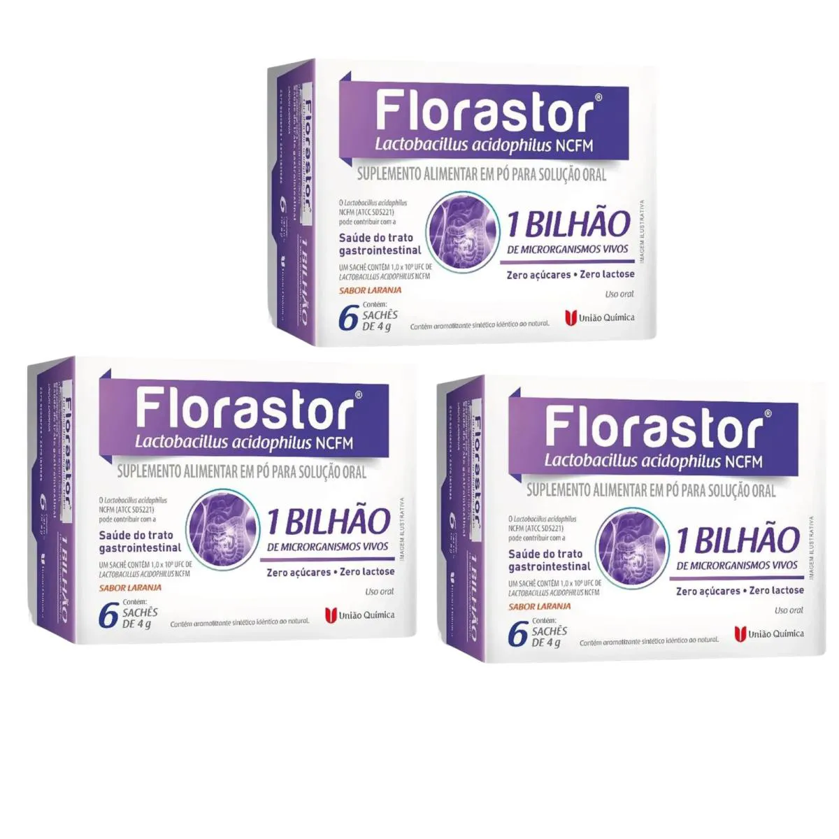 KIT C3 FLORASTOR 1 BILHãO SABOR LARANJA - UNIãO QUíMICA