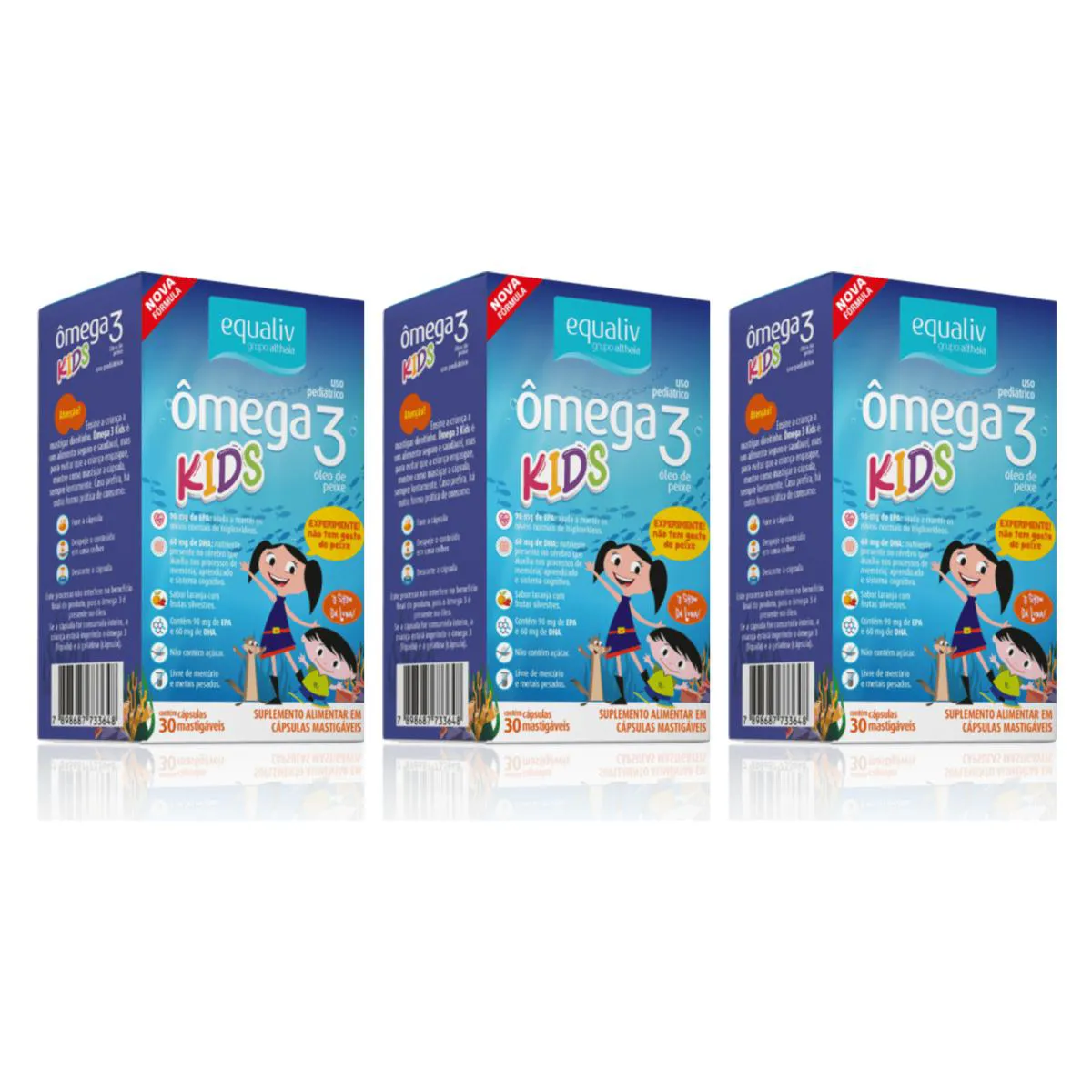 KIT C3 ÔMEGA 3 KIDS: NUTRIçãO COMPLETA SUPLEMENTO - EQUALIV