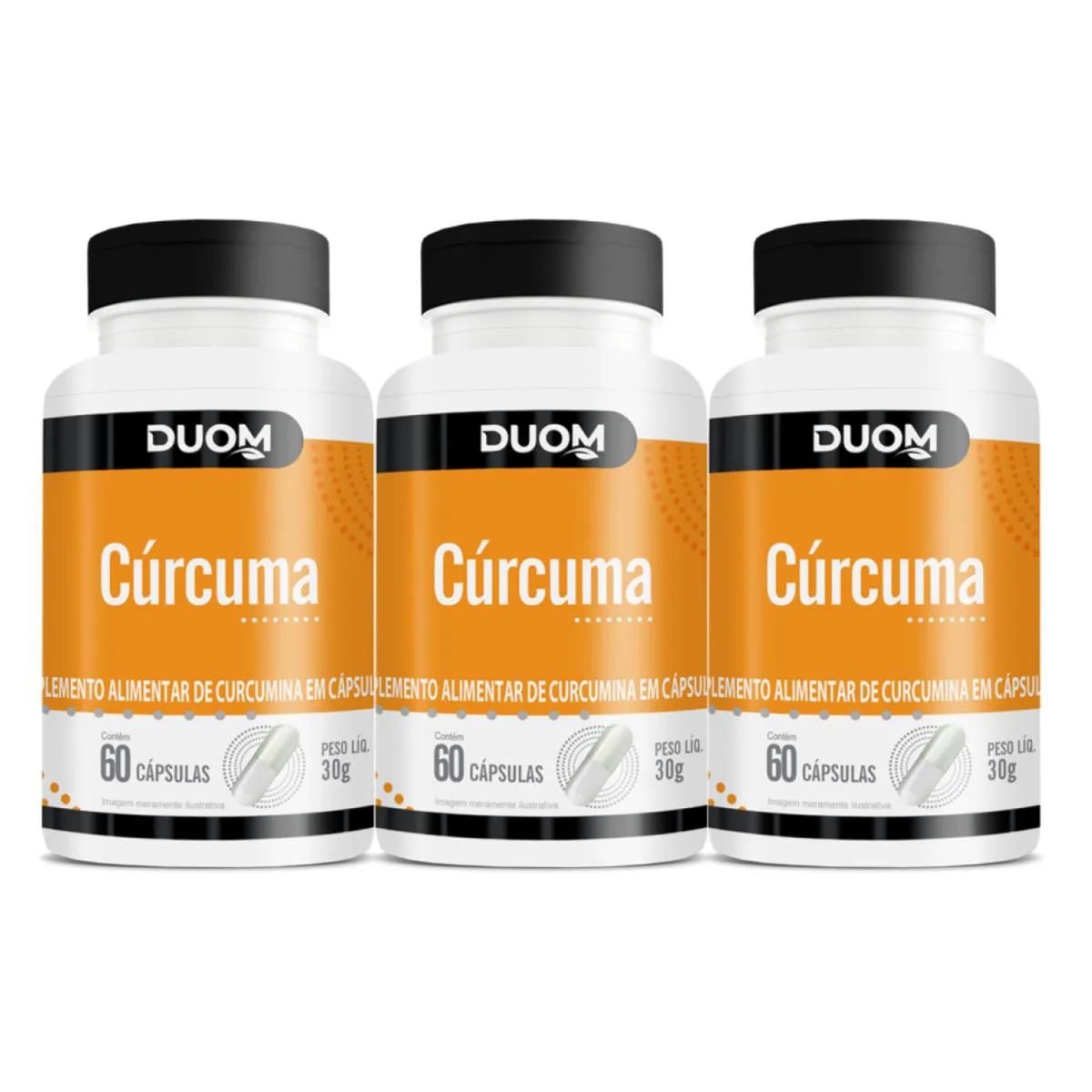 KIT C3 SUPLEMENTO CúRCUMA VITALIDADE E BEM-ESTAR - DUOM