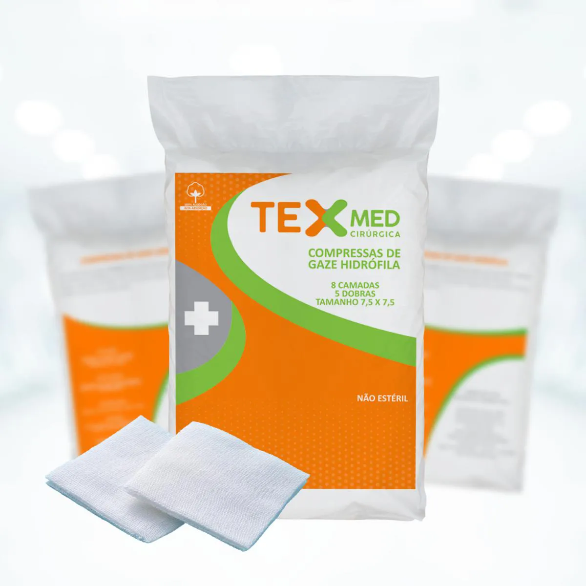 COMPRESSA DE GAZE TEXMED PLUS HIDRóFILA 11 FIOS 1000 UNID